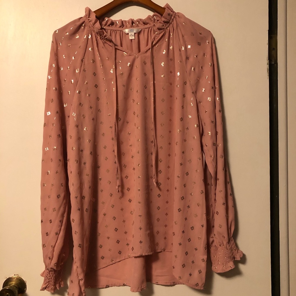 Plus Size Pink & Rose Gold Top
